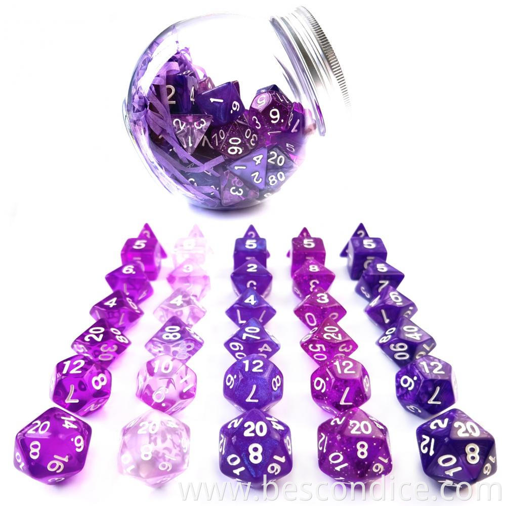 5 Assorted Colors Polyhedral Dice Set For Dungeons And Dragons Dnd Pathfinder Rpg 2